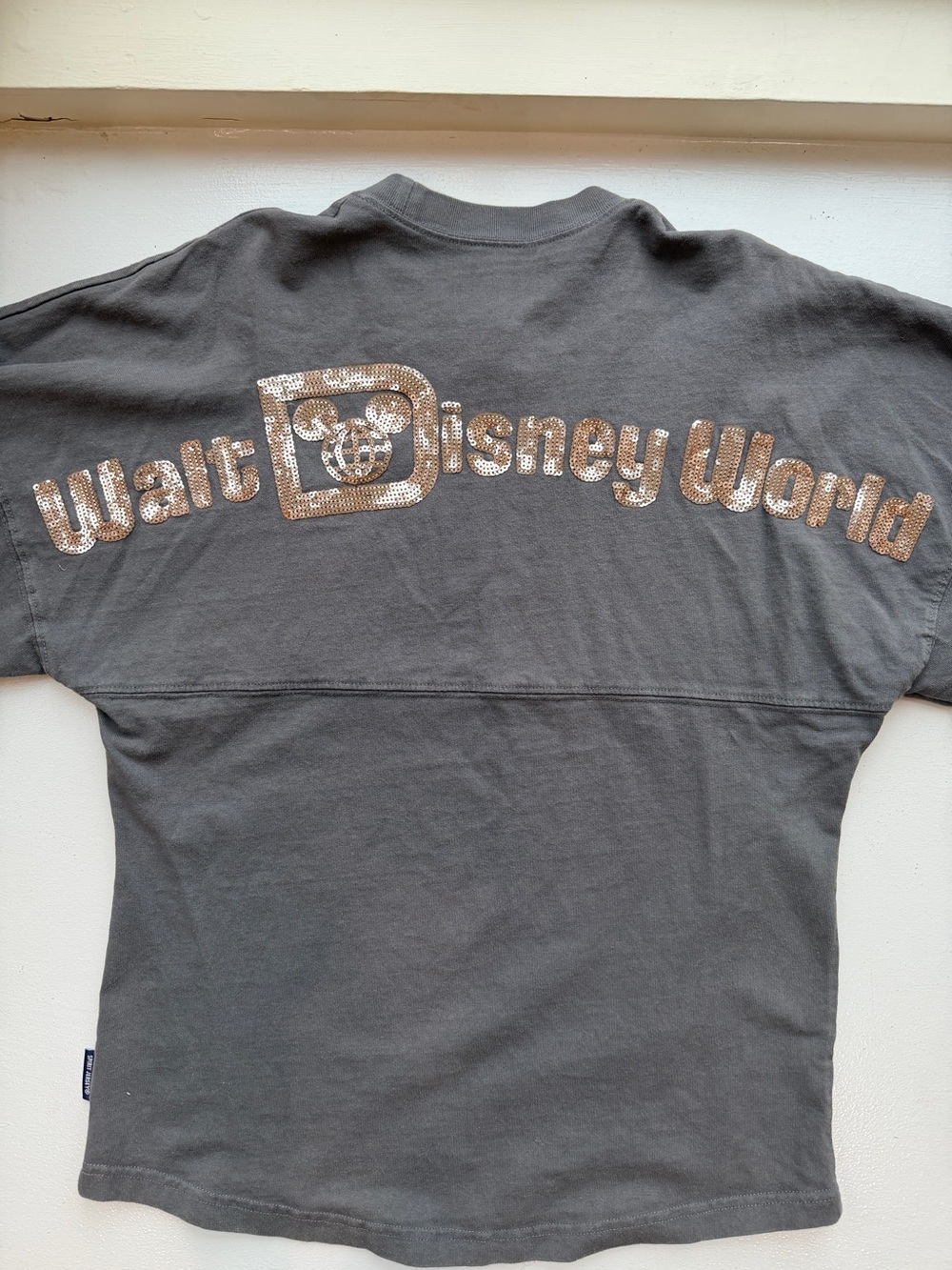 Disney Parks Spirit Jersey Gray Long Sleeve Mickey Mouse Sequence XS - Picture 2 of 9